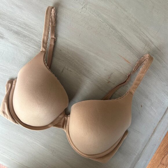 Victoria's Secret Perfect Shape Smooth Bra T-Shirt Bra Size 32 D Bodycon Push Up - Picture 4 of 12